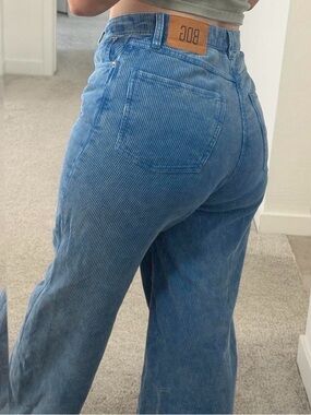 BDG Blue Corduroy Wide-Leg Jeans